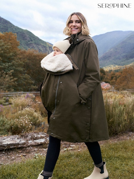 كاكي - Seraphine 3 in 1 Maternity & Babywearing Parka with Borg Lining (G58002) | ‏930 ر.ق.