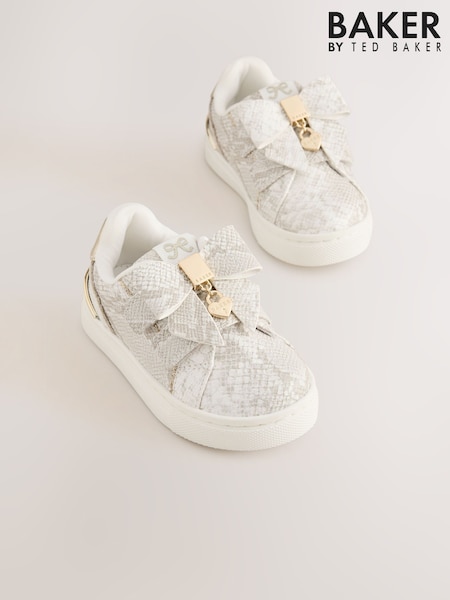 ivoire - Baker By Ted Baker Snake Bow Occasion Trainers