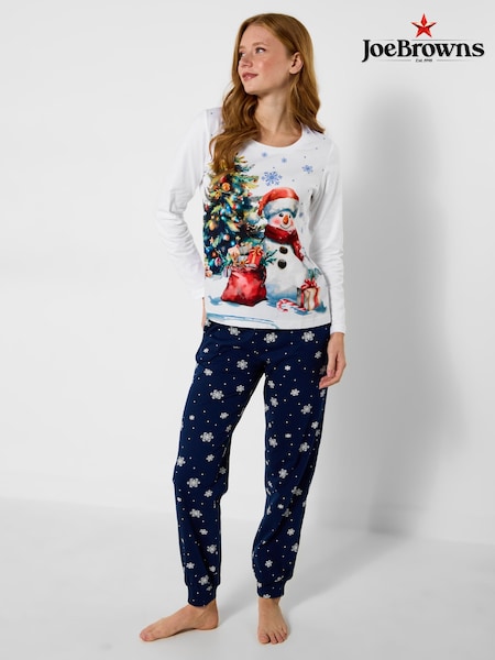 Joe Browns Blue Snowman Festive Pyjamas Set (G58361) | AED233