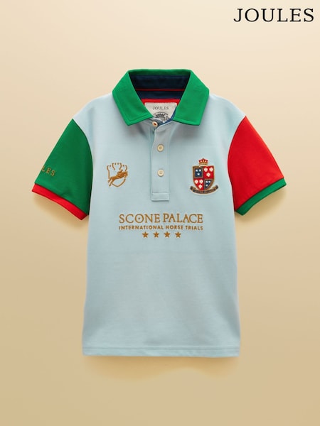 Denim azzurro - Polo ufficiale Joules Scone Kids in piqué di cotone