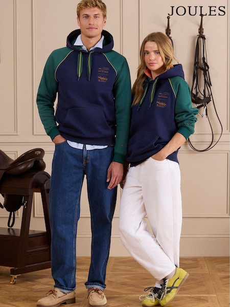 Unisex Navy Hoodie - Regular Joules Official Burghley