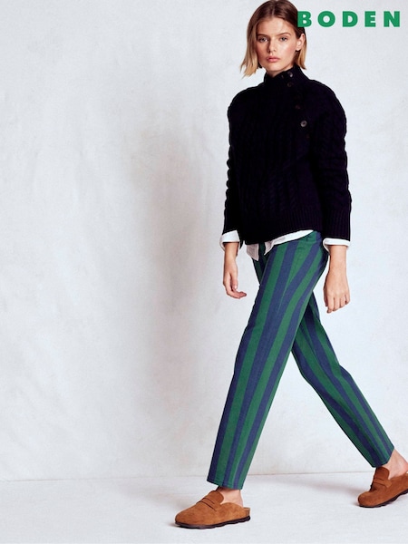 Boden Green High Rise Stripe Jeans (G58495) | €147