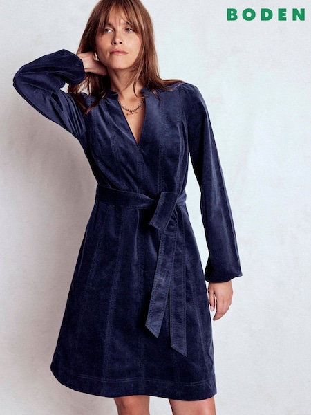 Boden Ros Panelled Cord Short Dress (G58591) | R$ 980
