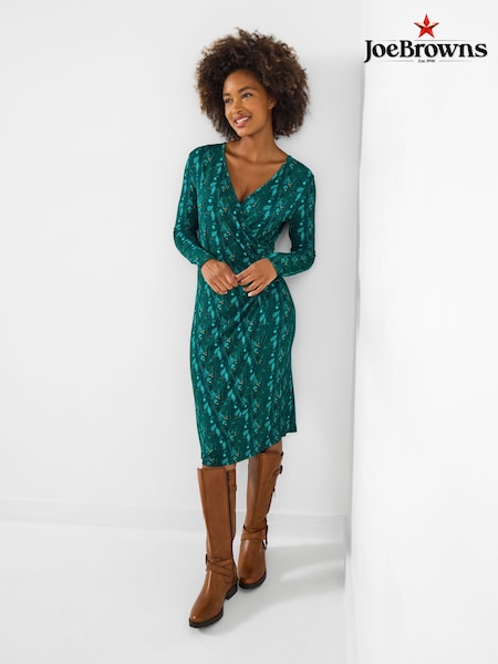 Joe Browns Leaf Print Knee Length Dress (G58859) | ‏272 ر.ق.