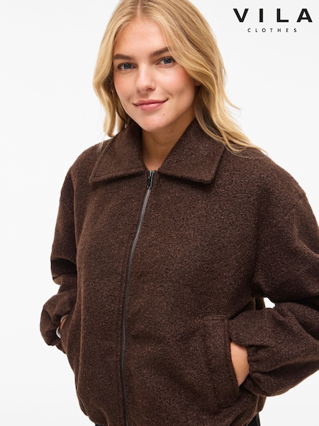 VILA Brown Bomber Jacket (G58921) | 301 QAR