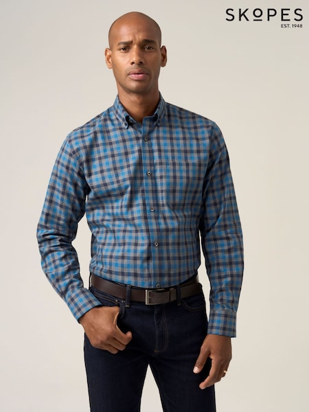 شامبراي أزرق - Skopes Cotton Casual Regular Fit Check Shirt (G58923) | ‏178 ر.ق.
