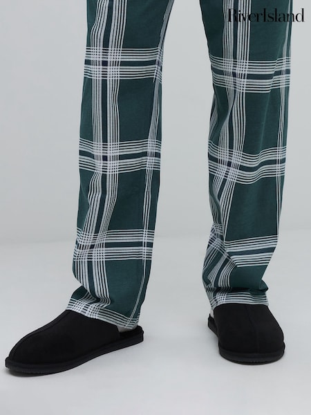 River Island Black Microfibre Mule Slippers (G59025) | €28