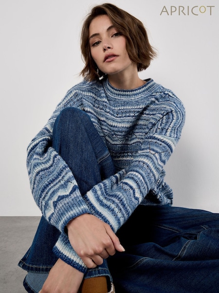 Apricot Blue Pointelle Space Dye Jumper (G59207) | 208 QAR