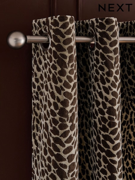 Collection Luxe Heavyweight Velvet Animal Eyelet Lined Curtains