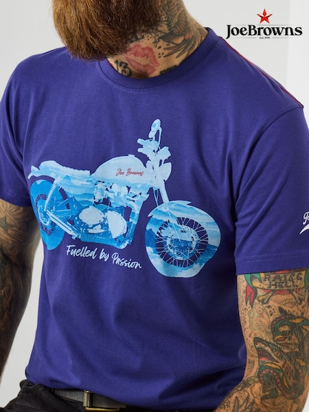 Joe Browns Blue Scenic Ride Cotton T-Shirt (G59291) | €41