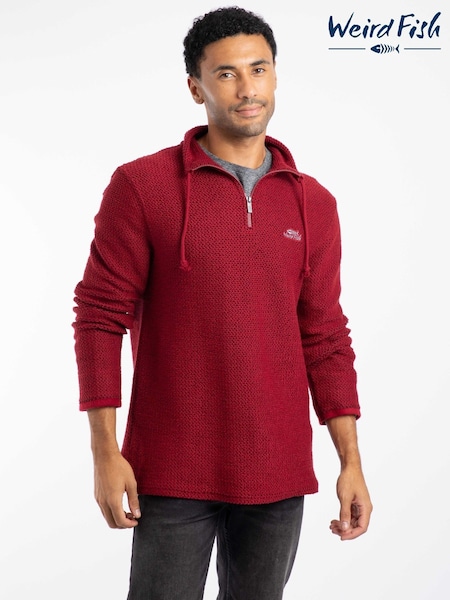 Weird Fish Red Cruiser 1/4 Zip Macaroni Fleece (G59443) | 390 QAR