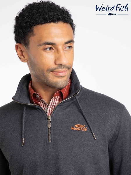 Weird Fish Black Brampton 1/4 Zip Sweatshirt (G59458) | €85