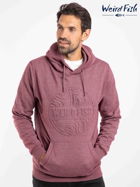 Weird Fish Red Perranporth Embossed Grindle Hoodie (G59459) | €85