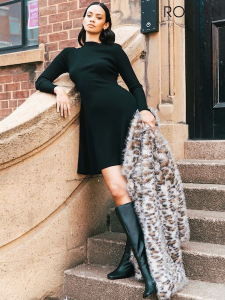 Roman Ribbed Skater Jumper Dress (G59814) | 85 €