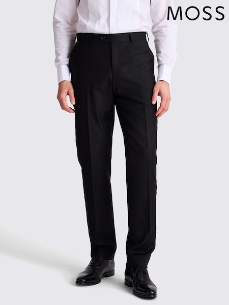 MOSS Italian Tailored Fit Twill Black Trousers (G60074) | 212 €