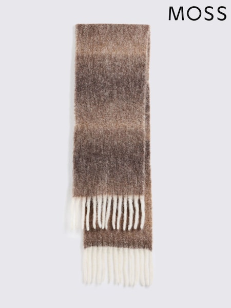 MOSS Natural Oversized Check Scarf (G60112) | €51