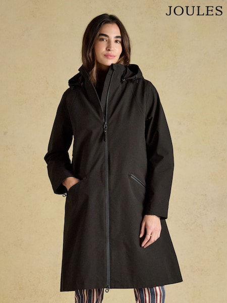 Crno - Rainaway Waterproof Longline Raincoat With Hood