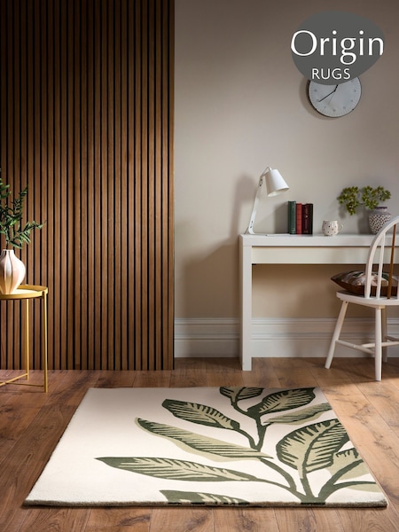 Origin Rugs Cream or Green Paradise Leaf Rug (G60412) | €150 - €737
