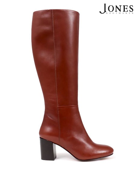 Jones Bootmaker Brown Regular Fit Neptune Medium Calf Fit Long Leather Boots (G60488) | €269