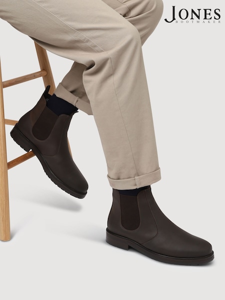 Jones Bootmaker Brown Emile Wide Fit Leather Slip-On Boots (G60491) | €170
