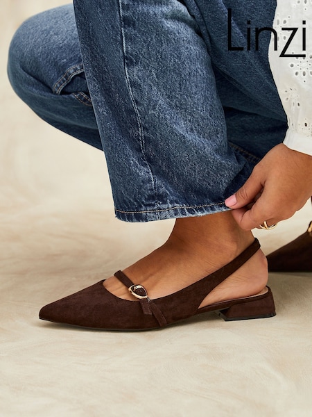 Maro - Linzi Align Pointed Toe Ballet Flats With Buckle Detail (G60553) | 268 LEI