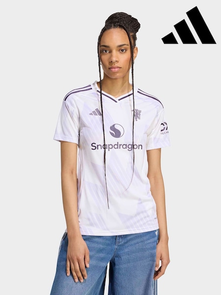 adidas White Manchester United 25/26 Away Football Shirt (G60572) | R$ 840