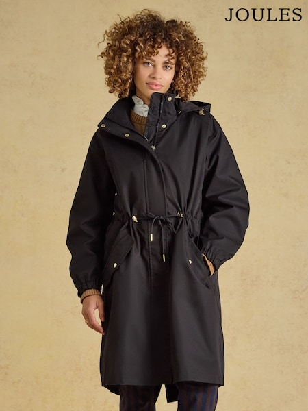 Black - Stormwell Waterproof Longline Raincoat With Hood