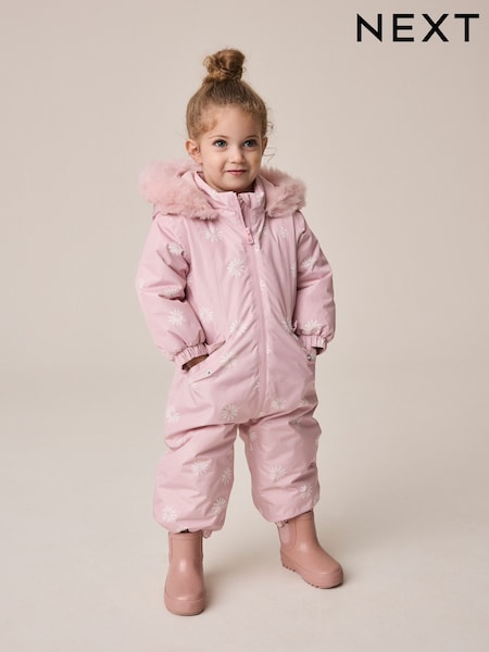 Pink Floral - Waterproof Printed Snowsuit (3mths-7yrs)