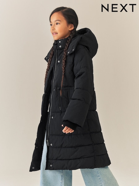 Black - Shower Resistant Padded Coat (3-16yrs)