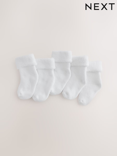 pâle - Roll Top Towel Baby Socks 5 Pack