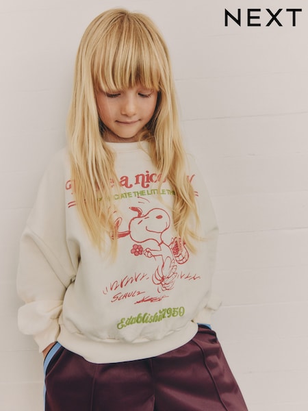 Cream - Snoopy Long Sleeve Sweatshirt (3-16yrs)