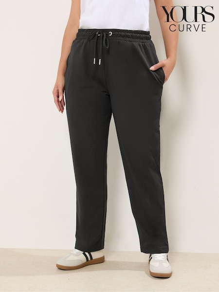 Yours Curve Denim Black Tie Waist Joggers (G61228) | €28