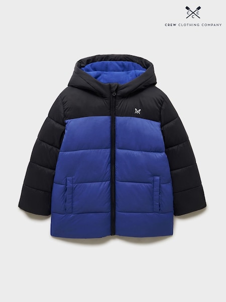 Crew Clothing Company Blue Colourblock Midweight Puffer Jacket (G61436) | 229 QAR - 270 QAR