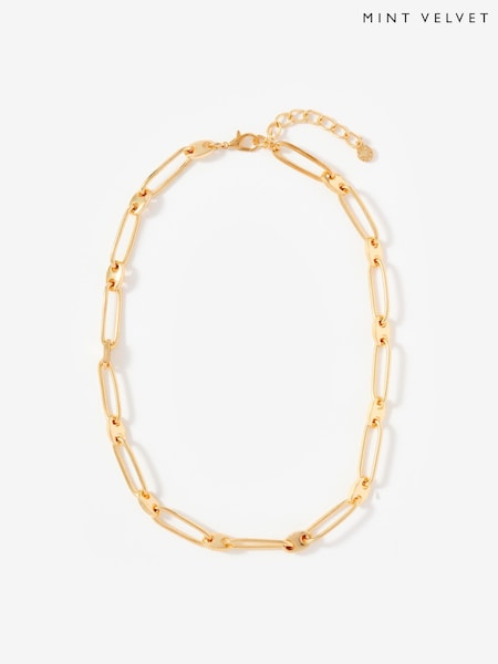 Mint Velvet Gold Plated Disc Link Necklace (G61531) | €40