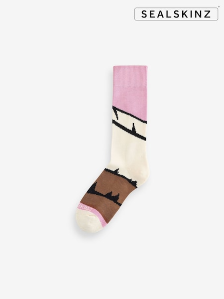 Sealskinz Pink Trowse Single Layer Bamboo Mid Length Hiking Socks (G61878) | €29