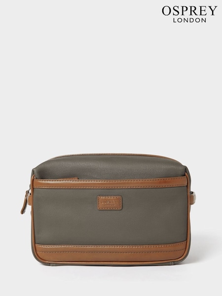 Osprey London Green The Frontline Waxed Canvas & Leather Washbag (G61925) | €92