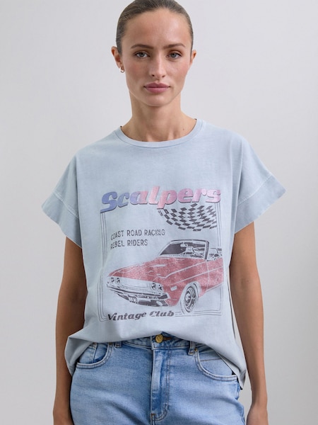 Scalpers Blue Car Print T-Shirt (G62051) | €79.50