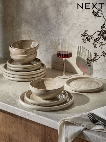 12 Piece Amalia Reactive Glaze Dinner Set