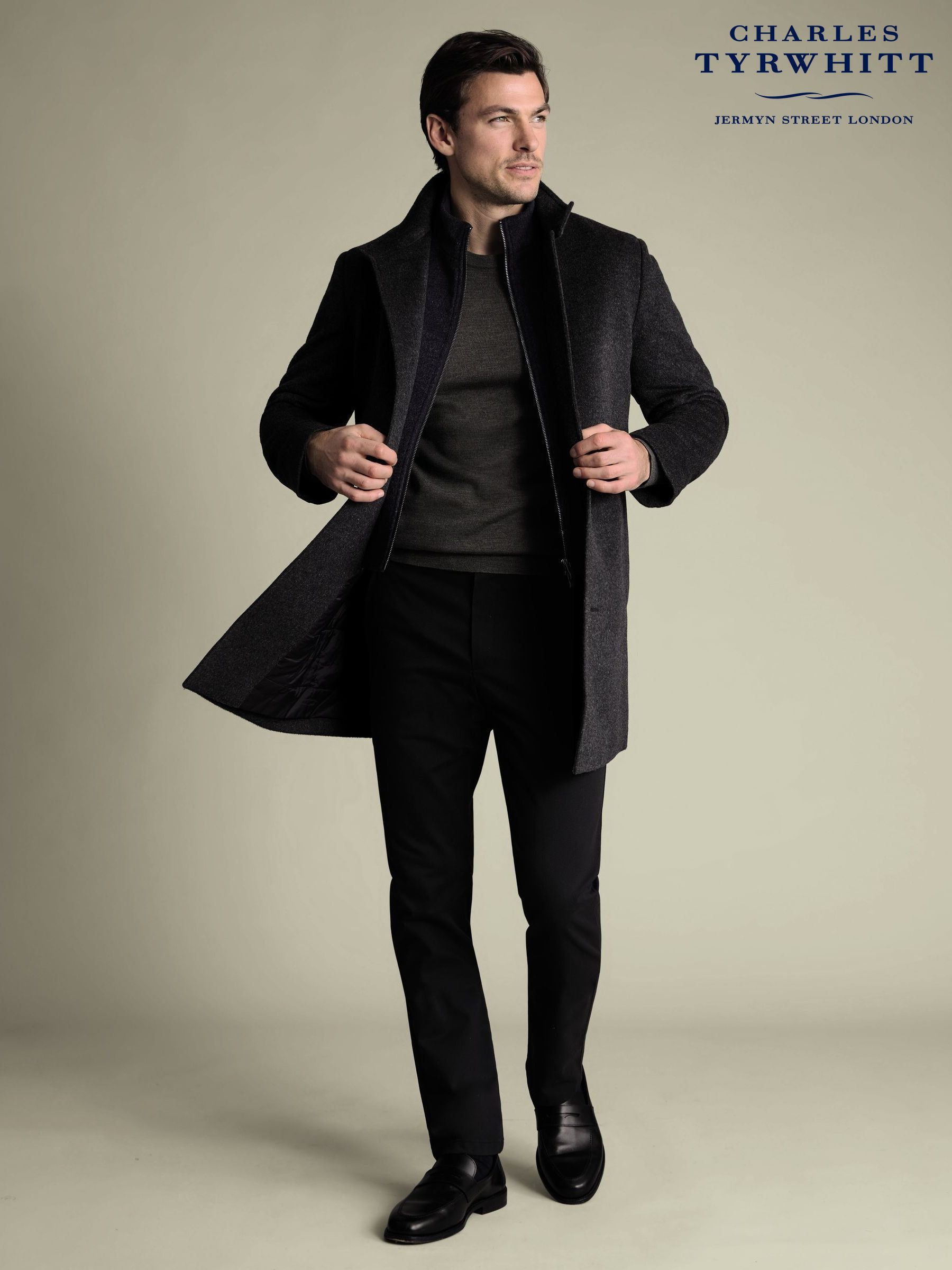 Buy Men's Coats and Jackets Grey Wool Overcoat Online | Next Brazil