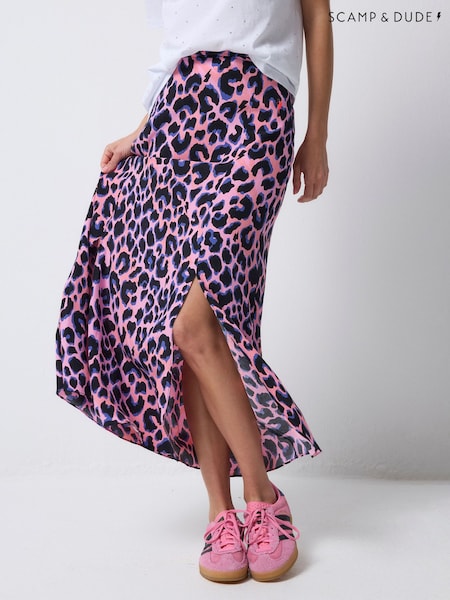 SCAMP & DUDE Split Front Skirt with Shadow Leopard & Lightning Bolt (G62466) | 99 €