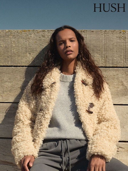 Hush Cream Teddy Duffle Jacket (G62507) | €349