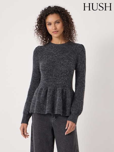 Hush Grey Wool Blend Peplum Top (G62510) | R$ 1.135