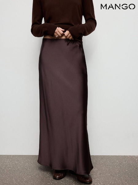 Mango Purple Satin Maxi Skirt (G62606) | €45