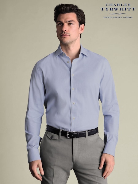 Charles Tyrwhitt Non-iron Performance Texture Slim Fit Shirt (G62640) | R$ 740