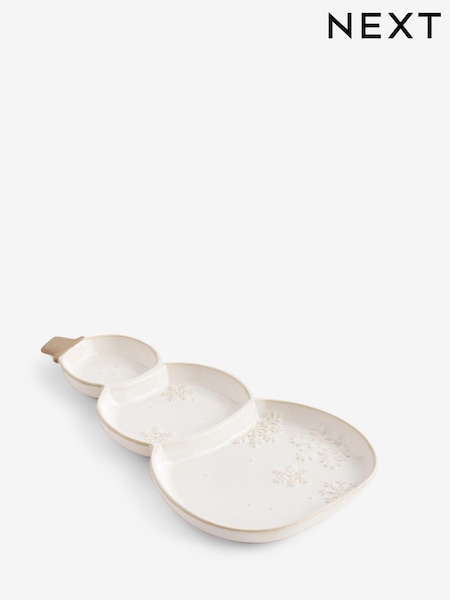 Christmas Snowman Divided Serving Platter