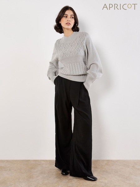 Apricot Silver Multicable Mock Neck Jumper (G62847) | €47