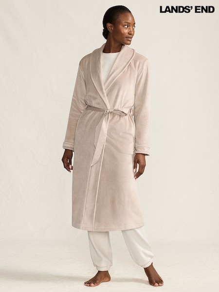 Lands' End Dusky Rose Velour Super Soft Dressing Gown (G63066) | €86.50