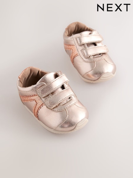Bronze Metallic - Baby Touch Fastening Trainers
