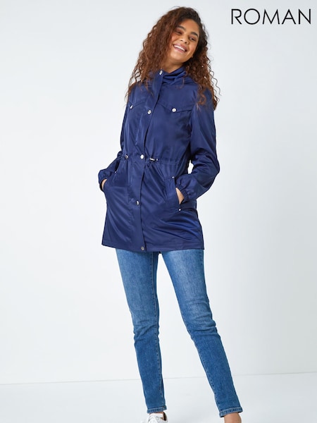 Roman Blue Shower Resistant Longline Jacket (G63165) | €95