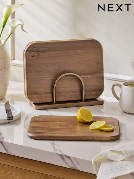 Set Of 3 Hertford Chopping Board With Wire Stand